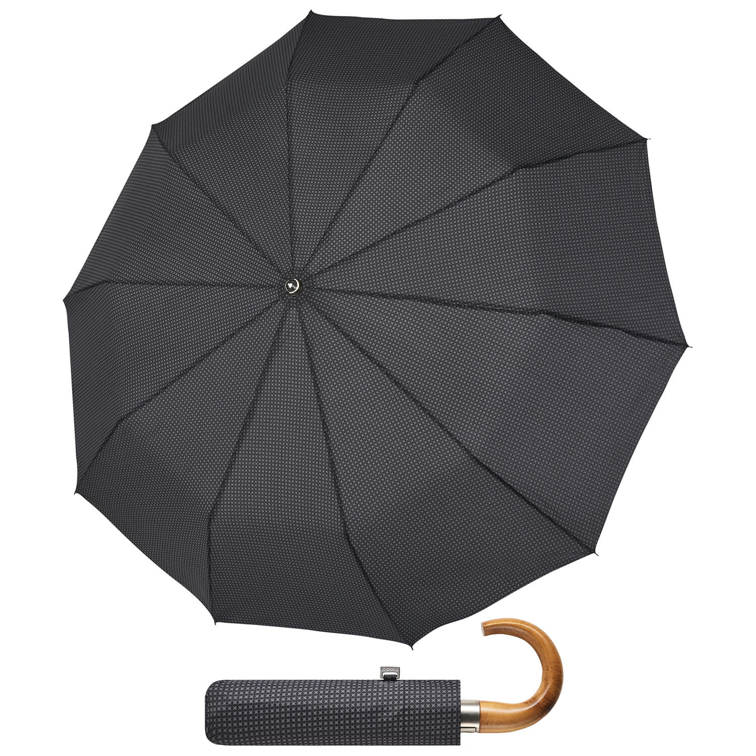 Зонт мужской автоматический с деревянной ручкой Doppler 74866 Fiber Magic Mini Strong купол 99 см