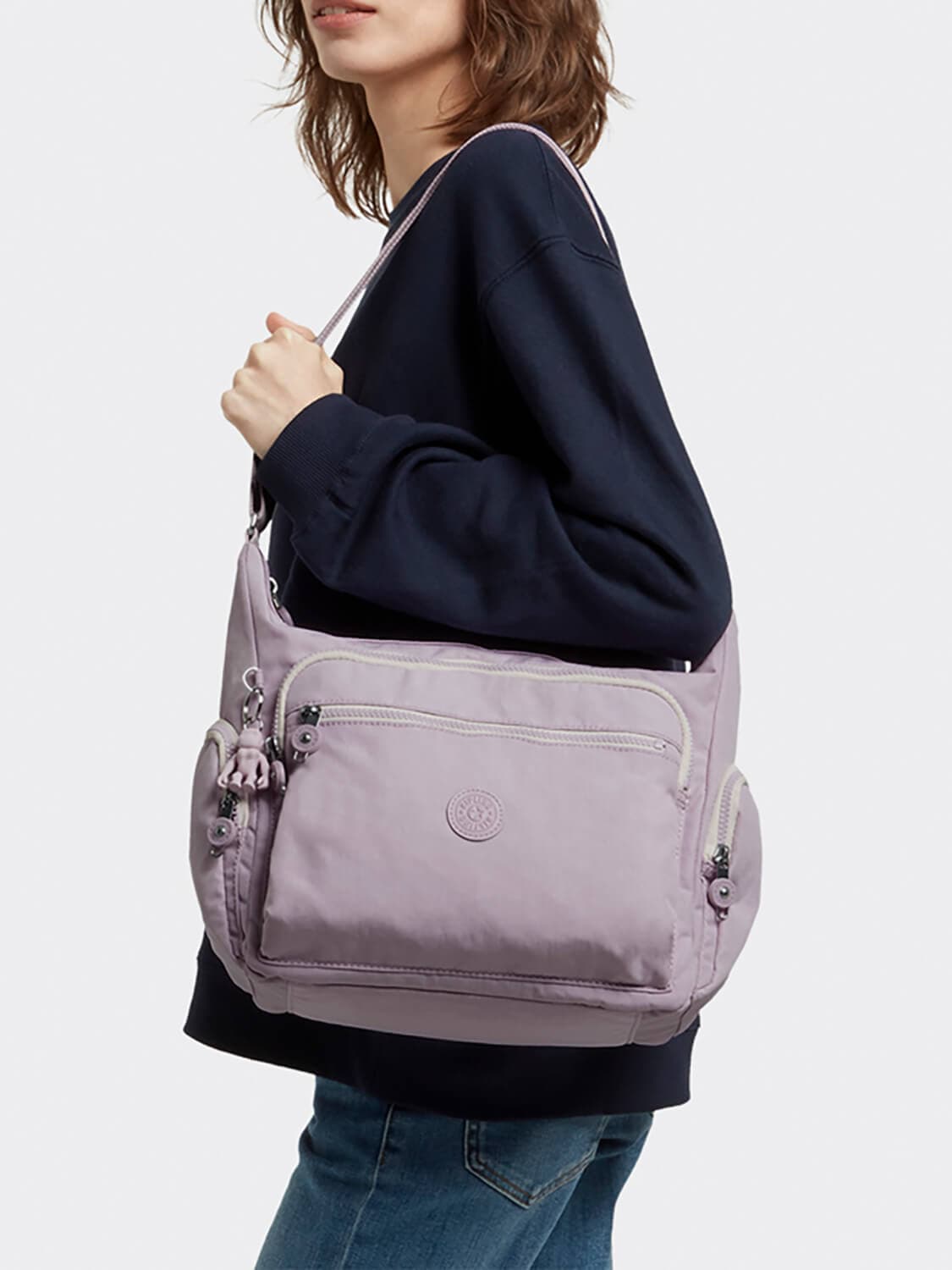 Женская сумка через плечо Kipling K15255V75 Gabbie Medium Shoulder Bag Gentle Lilac