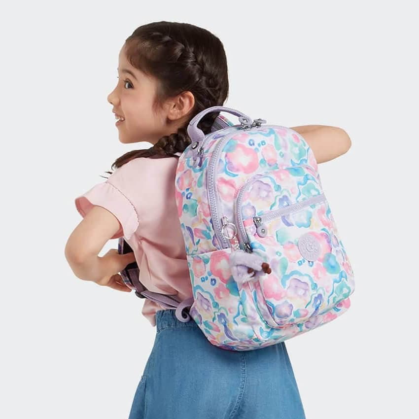 Женский рюкзак Kipling KI53572FW Seoul S Backpack 10″ Aqua Flowers