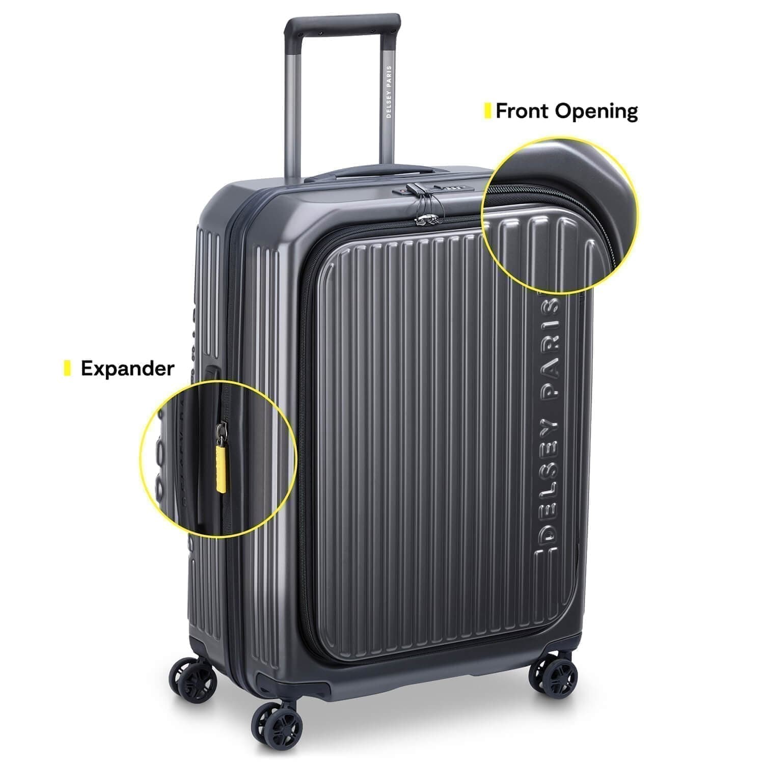 Чемодан с уникальным открыванием Delsey 002173814 Securitime Zip 4DW Trolley M 66 см Expandable