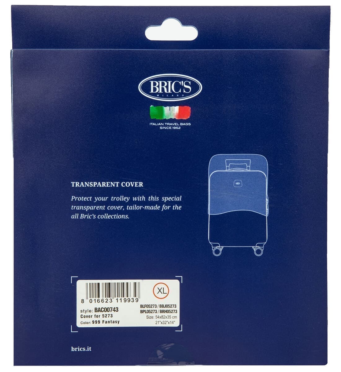 Чехол на очень большой чемодан 32″ Bric's BAC00743 Accessories Cover Trasparente XL