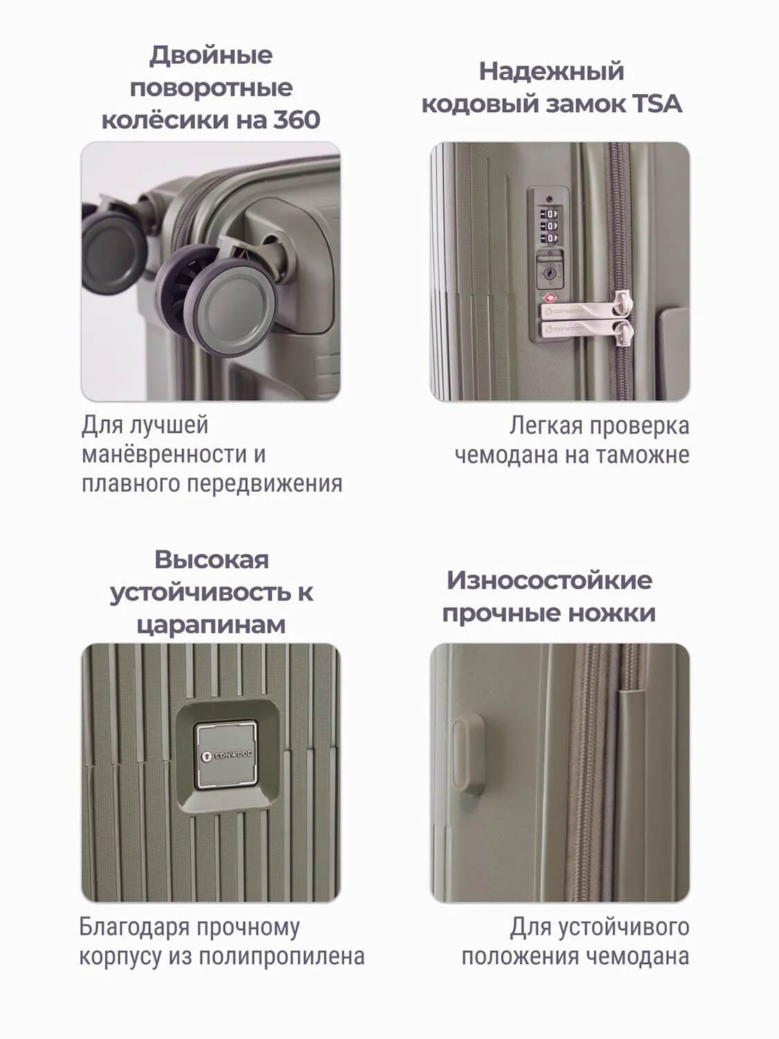 Чемодан на колесах Conwood CD-PPT036-TM Synth Spinner M 66 см