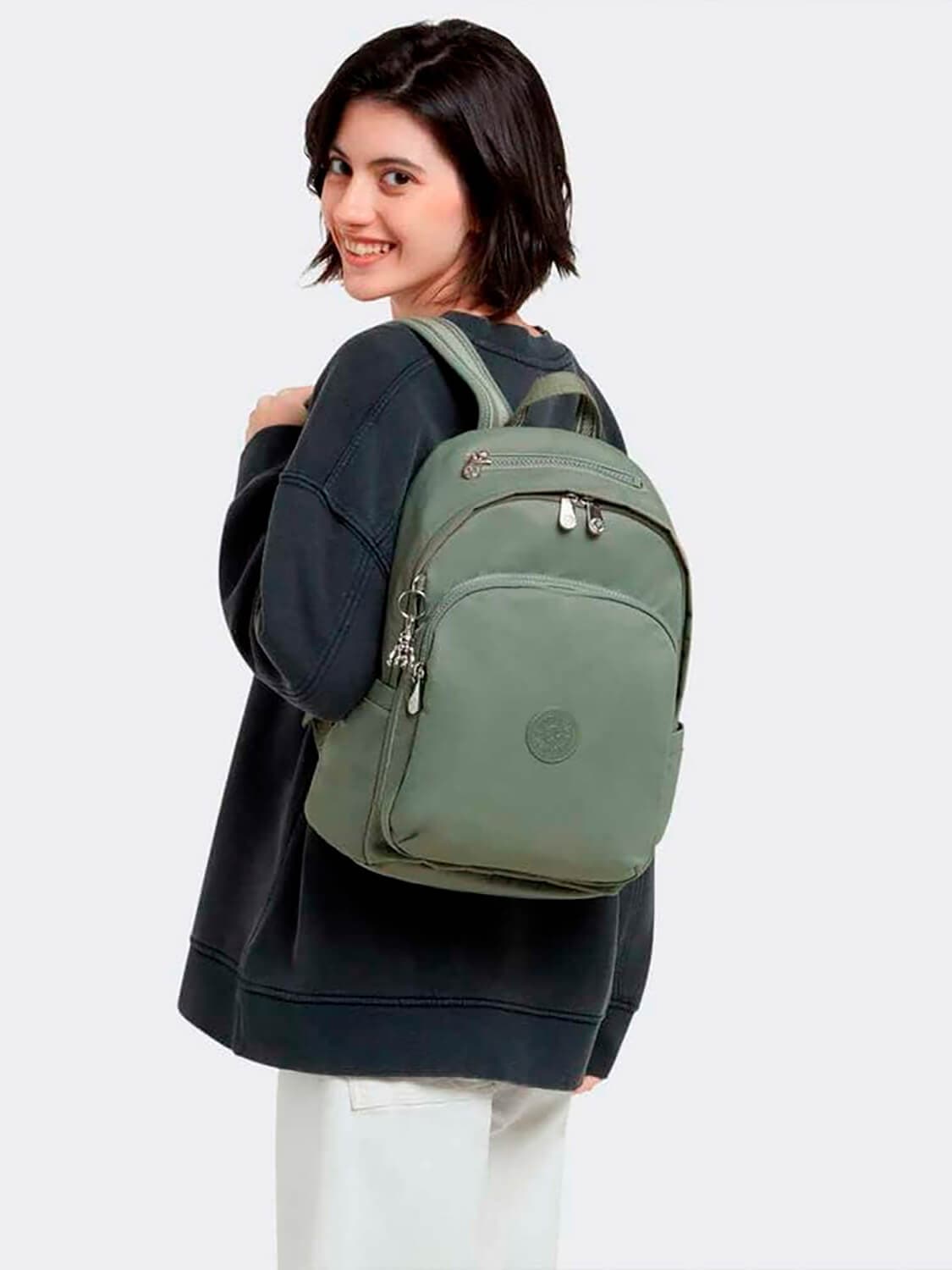Женский рюкзак Kipling KI6371X98 Delia Medium Backpack Dark Seaweed