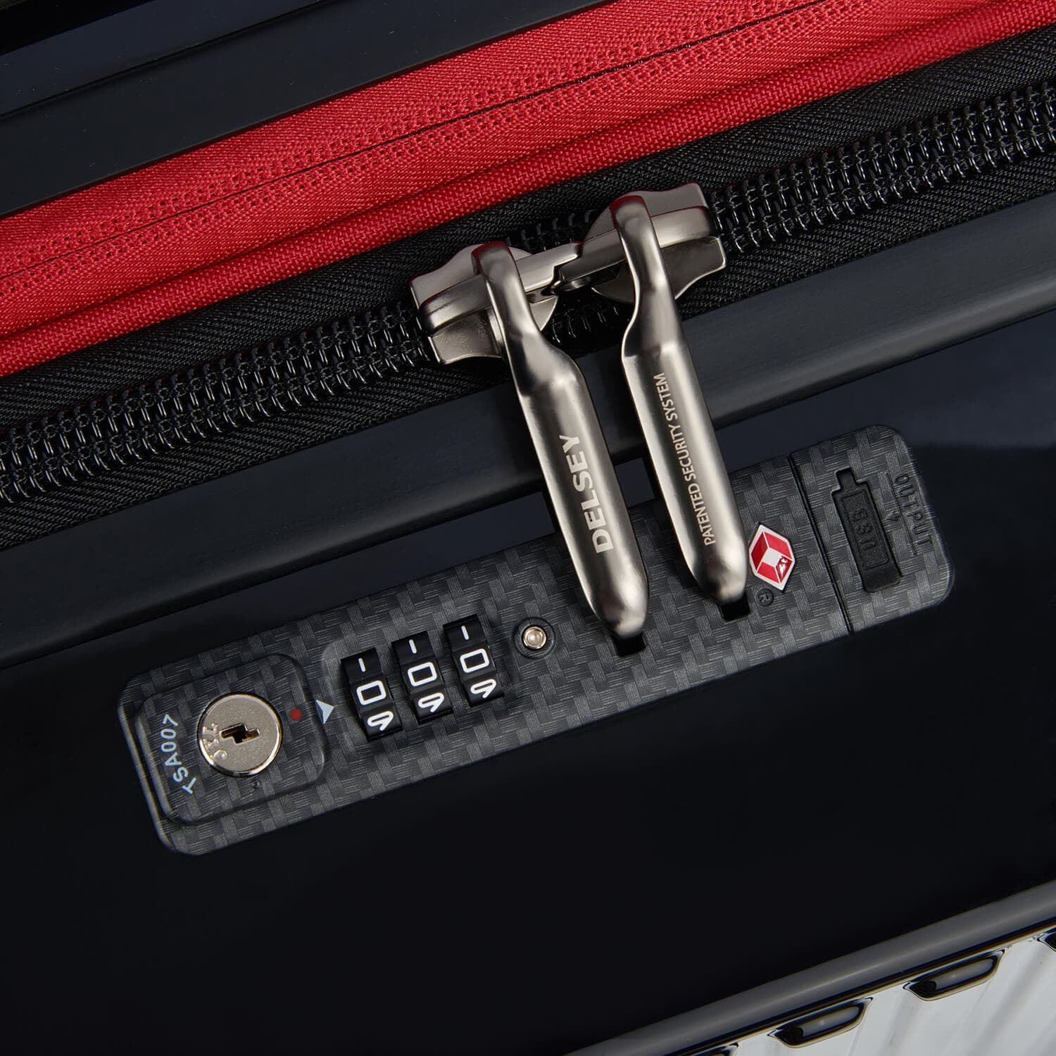 Чемодан Delsey 002173801 Securitime Zip 4 Double Wheels Cabin Trolley Case 55 см Expandable USB