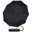 Зонт мужской автоматический с деревянной ручкой Doppler 74866 Fiber Magic Mini Strong купол 99 см 74866FG Black - фото №1