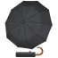 Зонт мужской автоматический с деревянной ручкой Doppler 74866 Fiber Magic Mini Strong купол 99 см 74867FG02 Black Stripes - фото №1