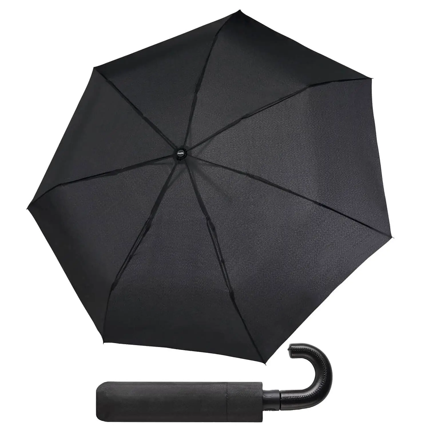 Зонт мужской автоматический с кожаной ручкой Doppler 744196 Fiber Magic Select купол 97 см